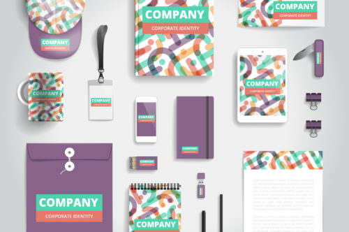 Corporate identity stationery objects print template. Vector illustration.